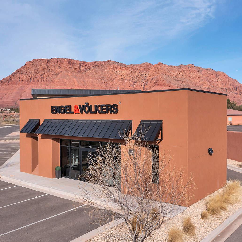 Engel & Völkers St. George shop beneath the red cliffs of Snow Canyon
